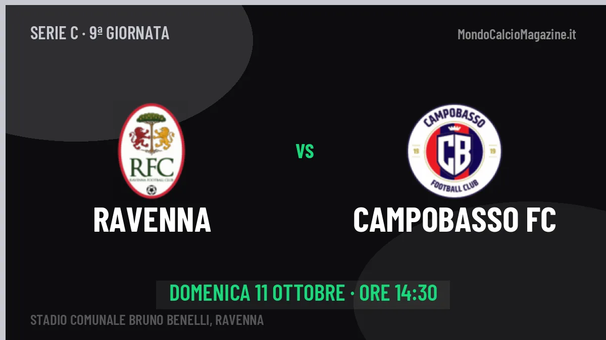 Probabili formazioni Ravenna Campobasso FC: chi gioca, quote e pronostico