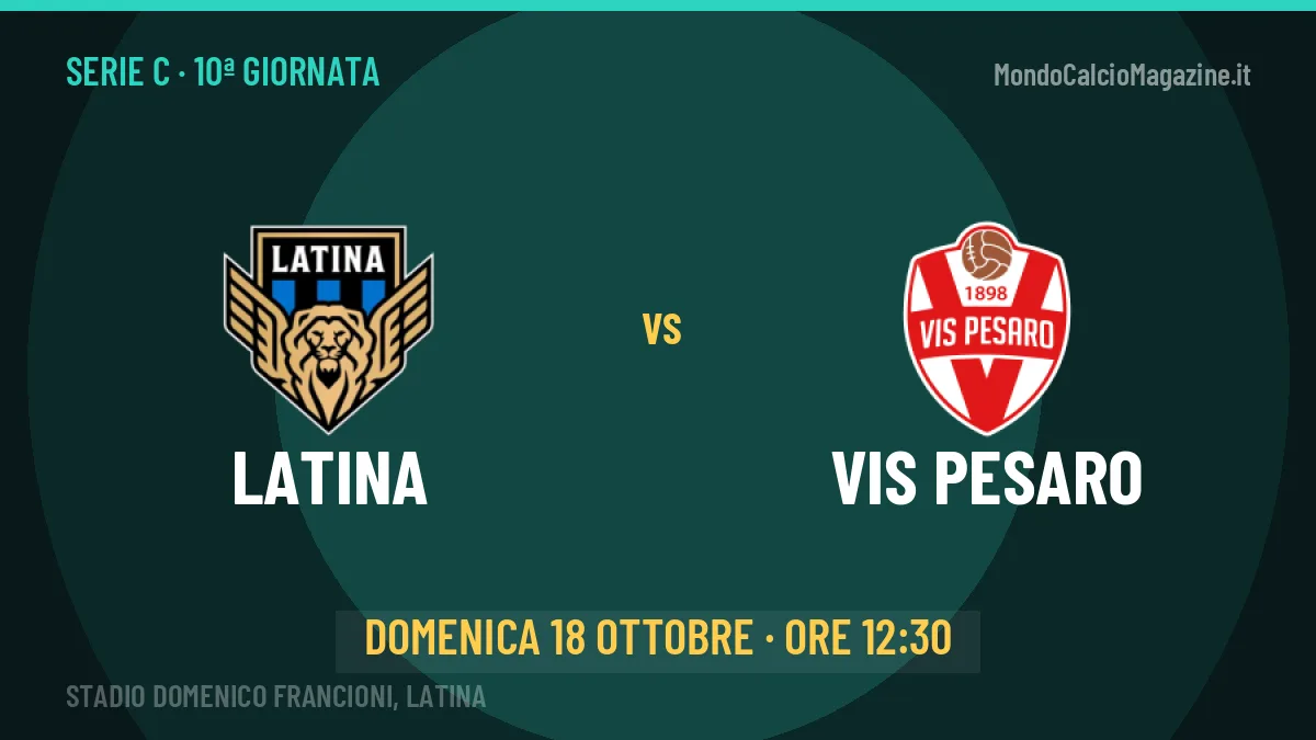 Latina-Vis Pesaro in TV: a che ora si gioca, dove vederla e probabili formazioni
