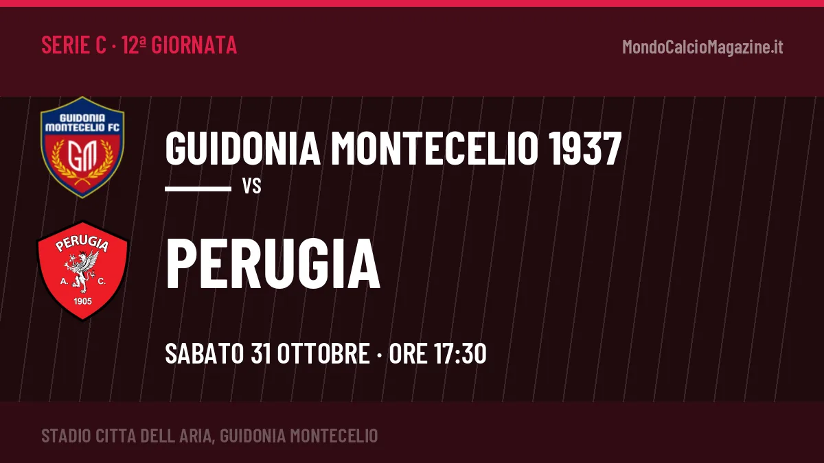Guidonia Montecelio 1937 Perugia in streaming: dove vedere la partita, orario e probabili formazioni