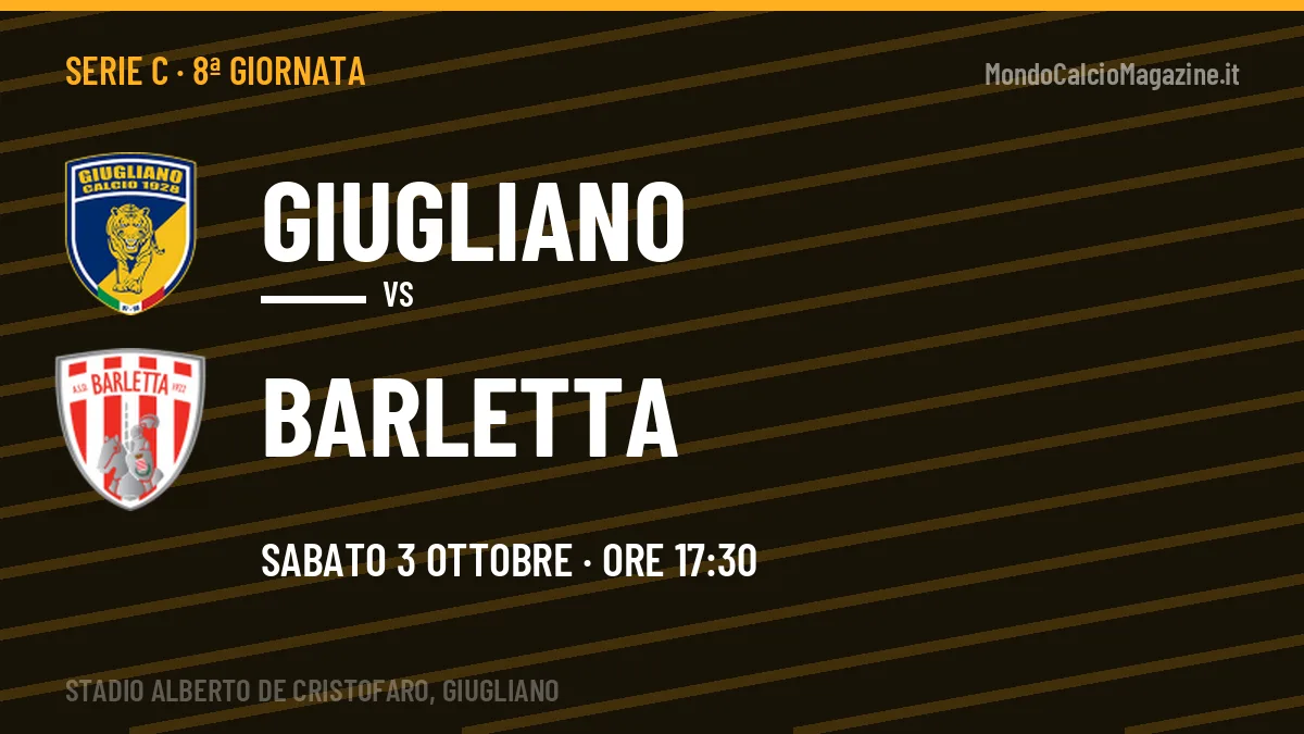 Pronostico Giugliano Barletta: quote, precedenti e come arrivano le due squadre