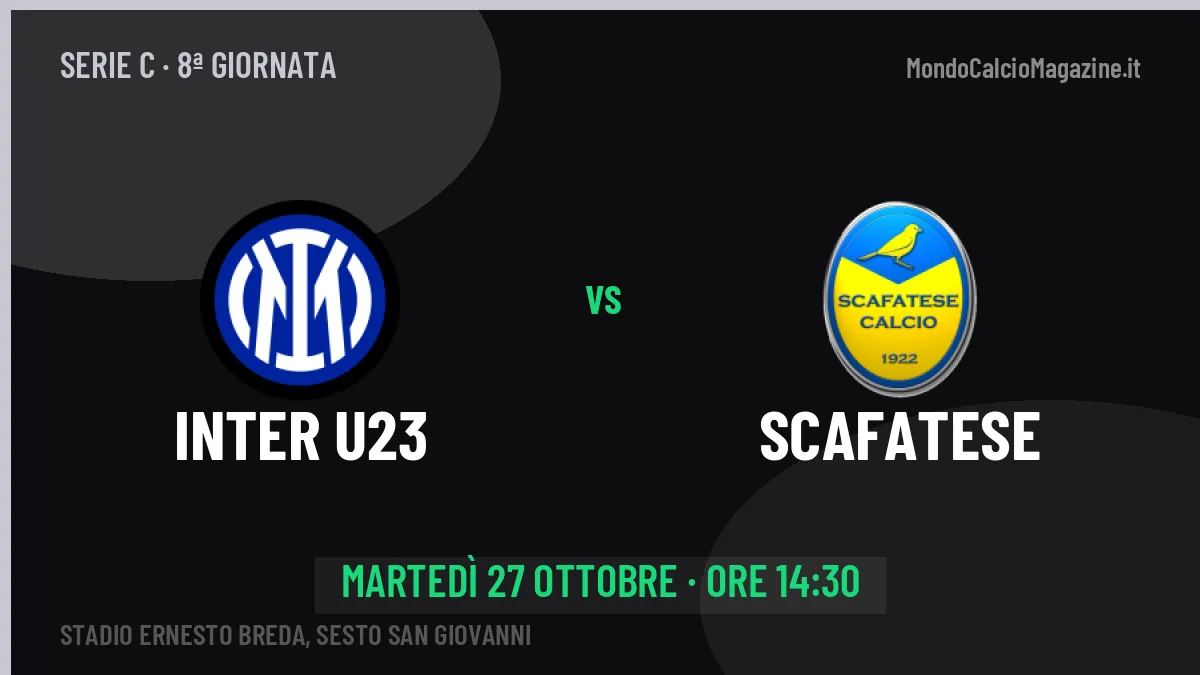 Pronostico Inter U23 Scafatese: quote, precedenti e come arrivano le due squadre