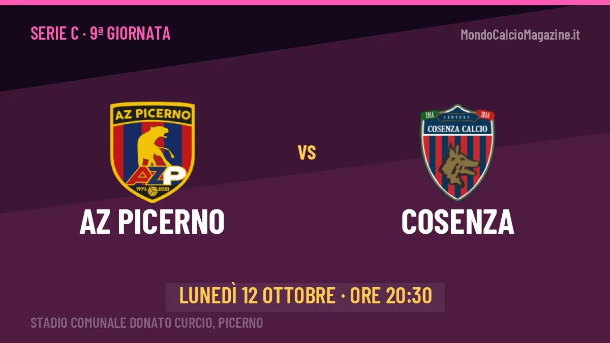 AZ Picerno Cosenza in streaming: dove vedere la partita, orario e probabili formazioni