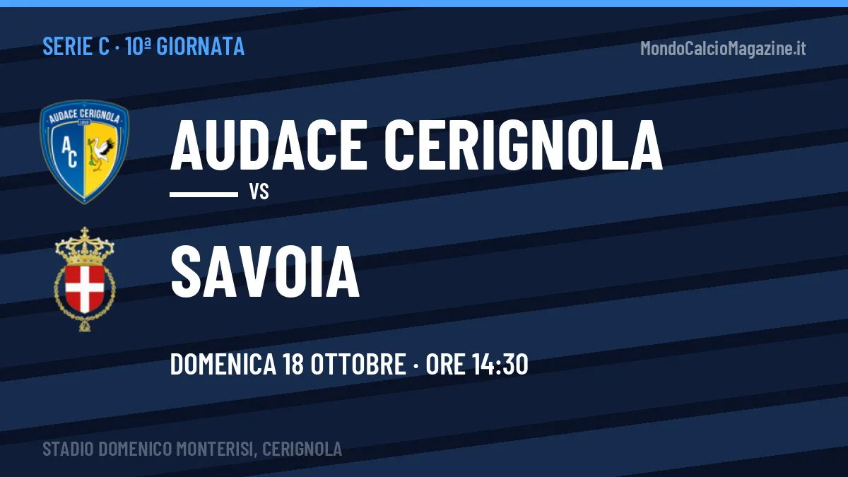 Audace Cerignola-Savoia, Serie C: probabili formazioni, quote e dove vedere la partita in TV e streaming