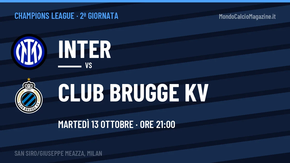 Inter-Club Brugge KV: pronostico, quote e dove vedere il match in diretta