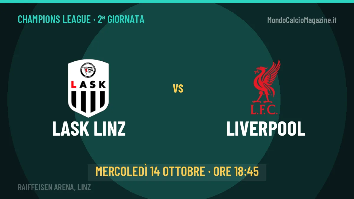 Dove vedere Lask Linz-Liverpool in TV e streaming: orario, canale e formazioni