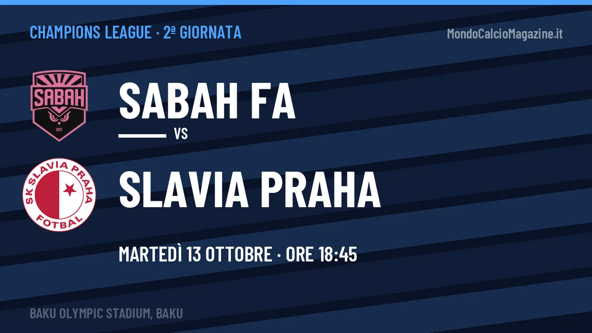 Sabah FA-Slavia Praha: pronostico, quote e dove vedere il match in diretta