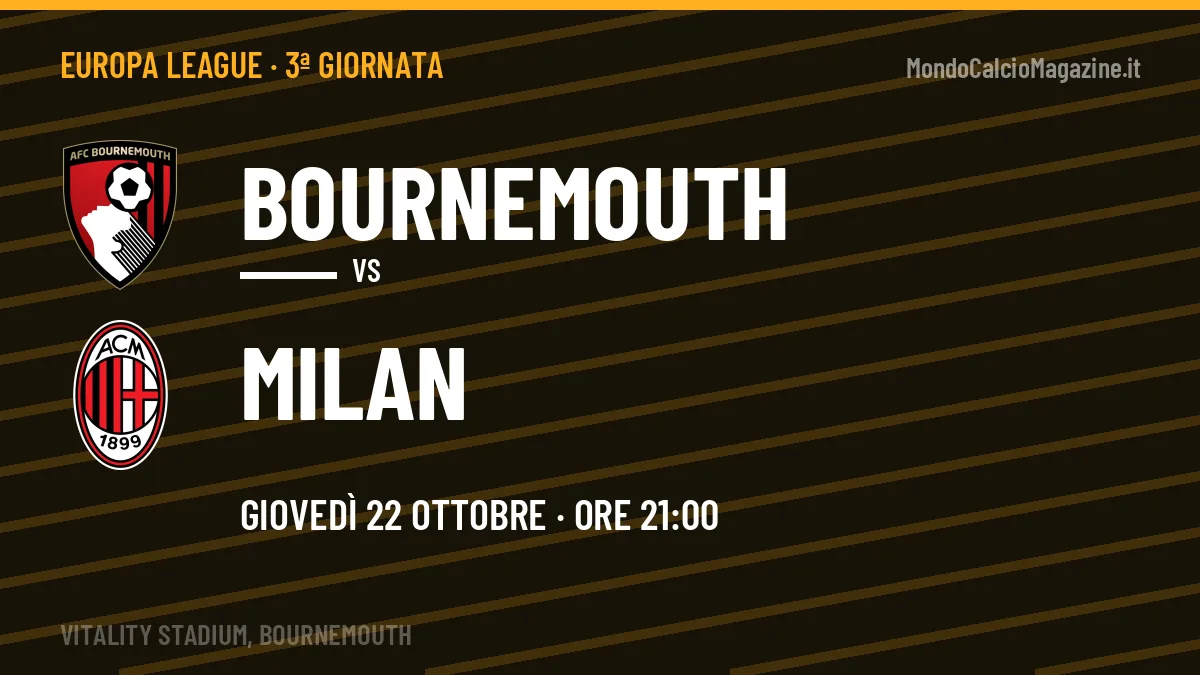 Bournemouth-Milan: pronostico, quote e dove vedere il match in diretta