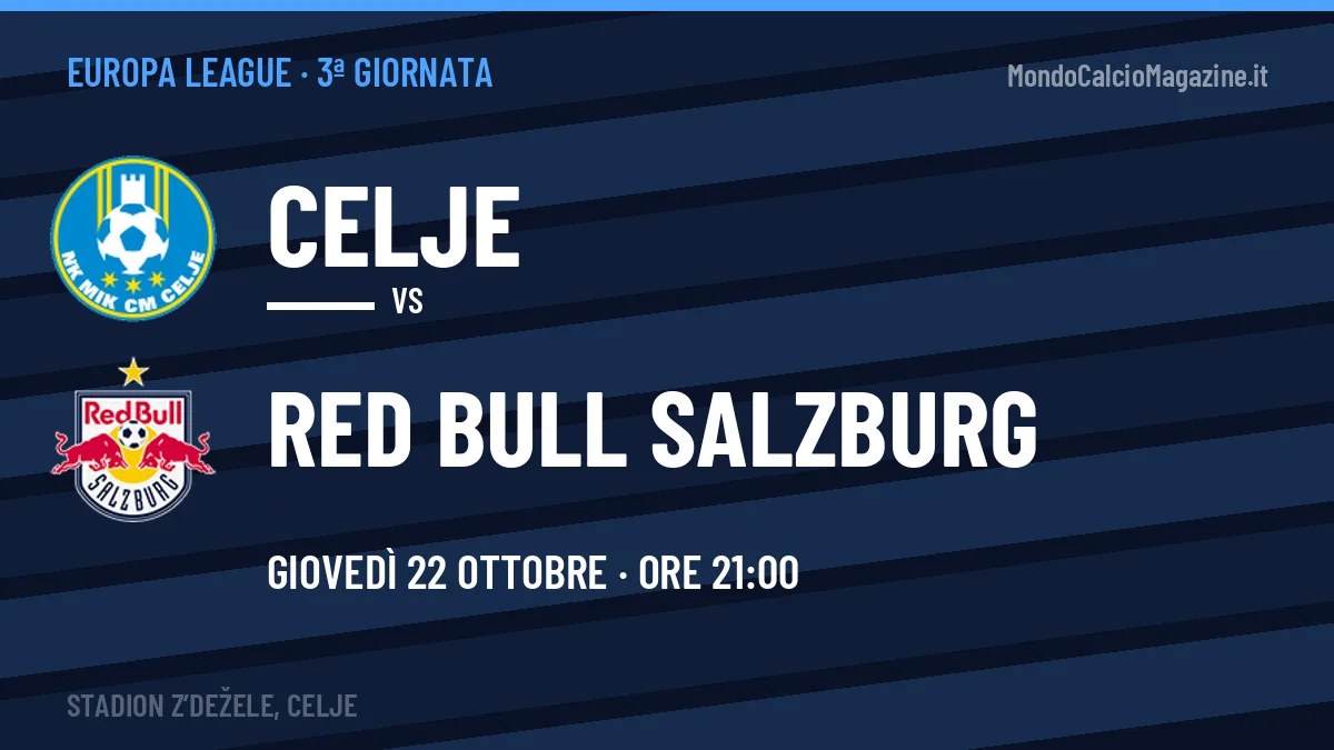 Dove vedere Celje-Red Bull Salzburg in TV e streaming: orario, canale e formazioni